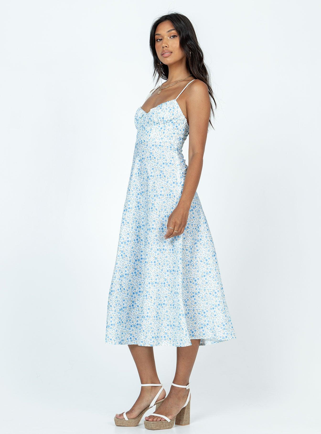 Amara Midi Dress Blue Multi Product Image