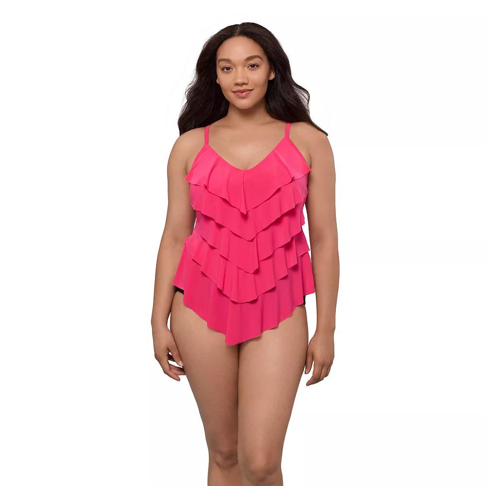 Women's Trimshaper Rachel Tankini Swimsuit Top, Size: 10, Pink Product Image