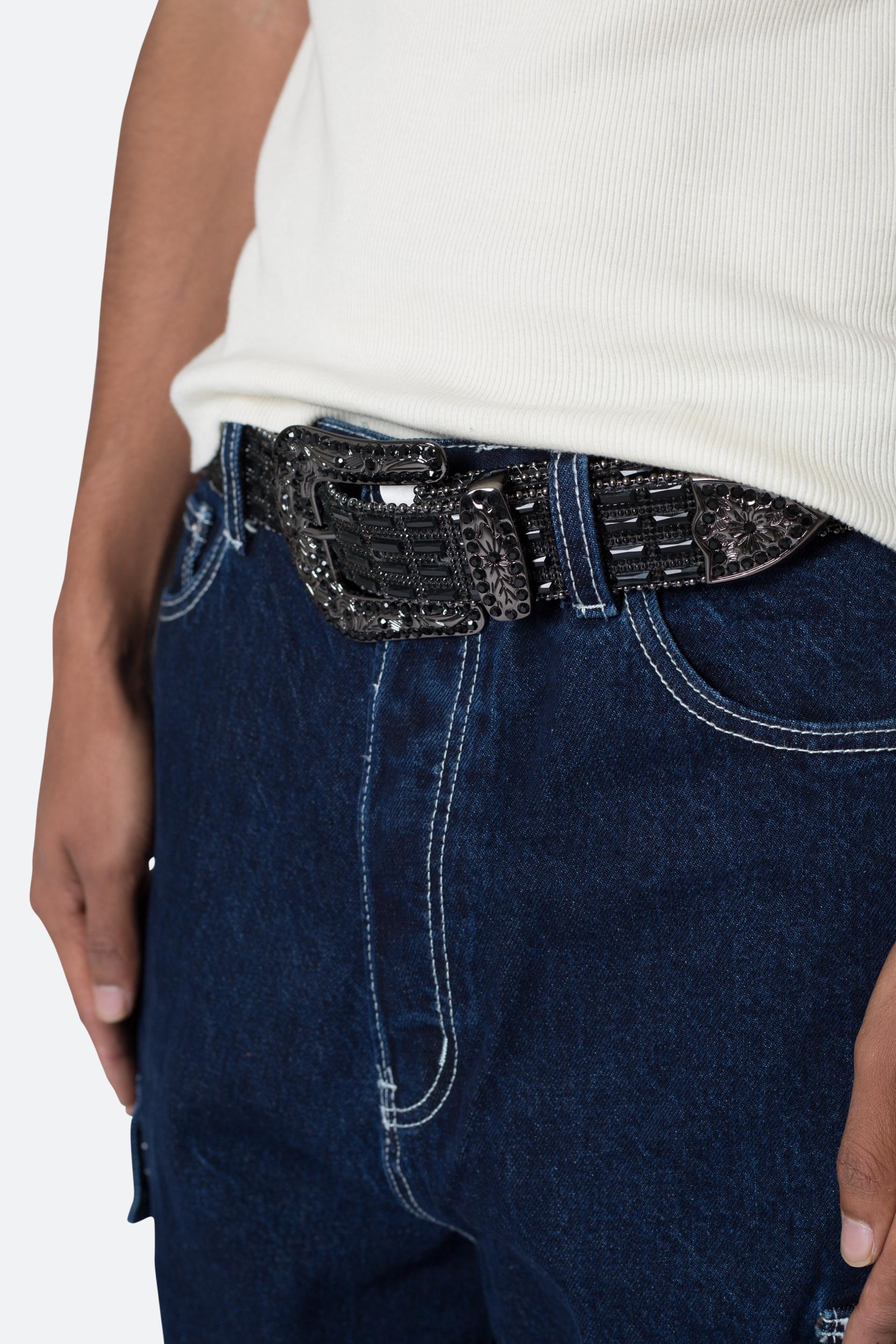 Mirrored Studded Belt - Black Product Image