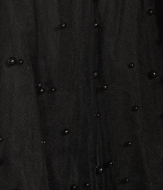 Allison & Kelly Pearl Long Mesh Sleeve Babydoll Dress Product Image