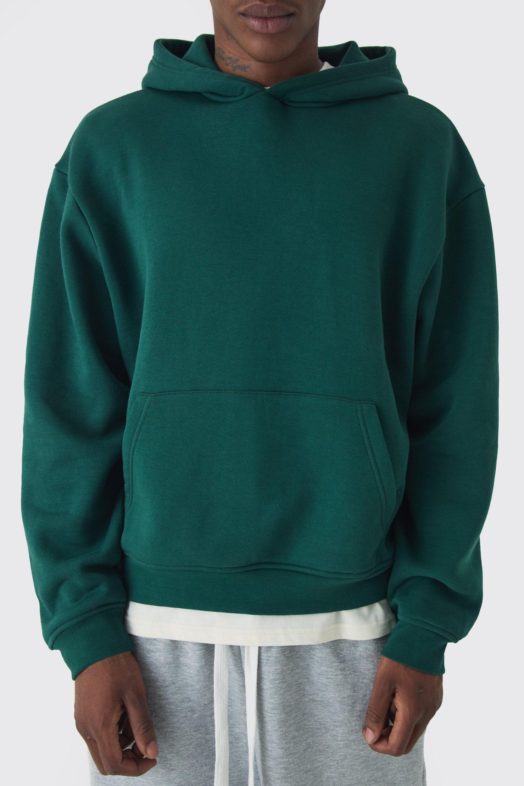 330GSM Oversized Boxy Basic Hoodie | boohooMAN USA Product Image