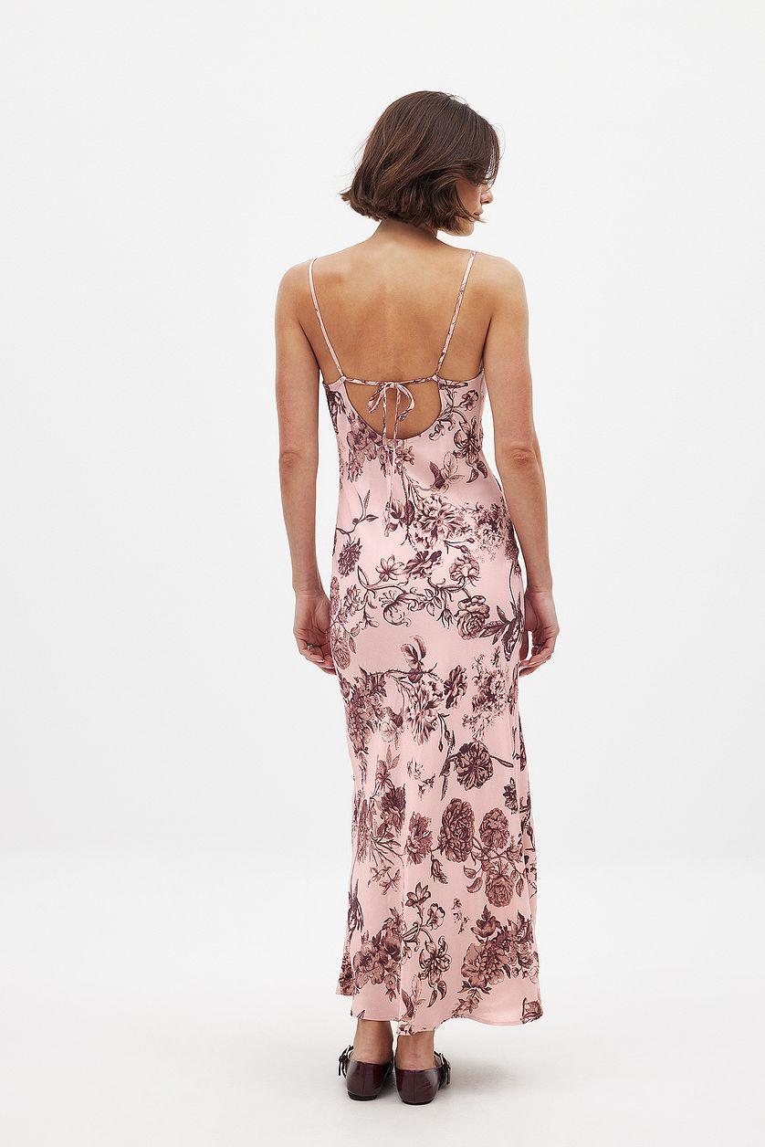 Satin Fold Detail Midi Slip Dress Product Image