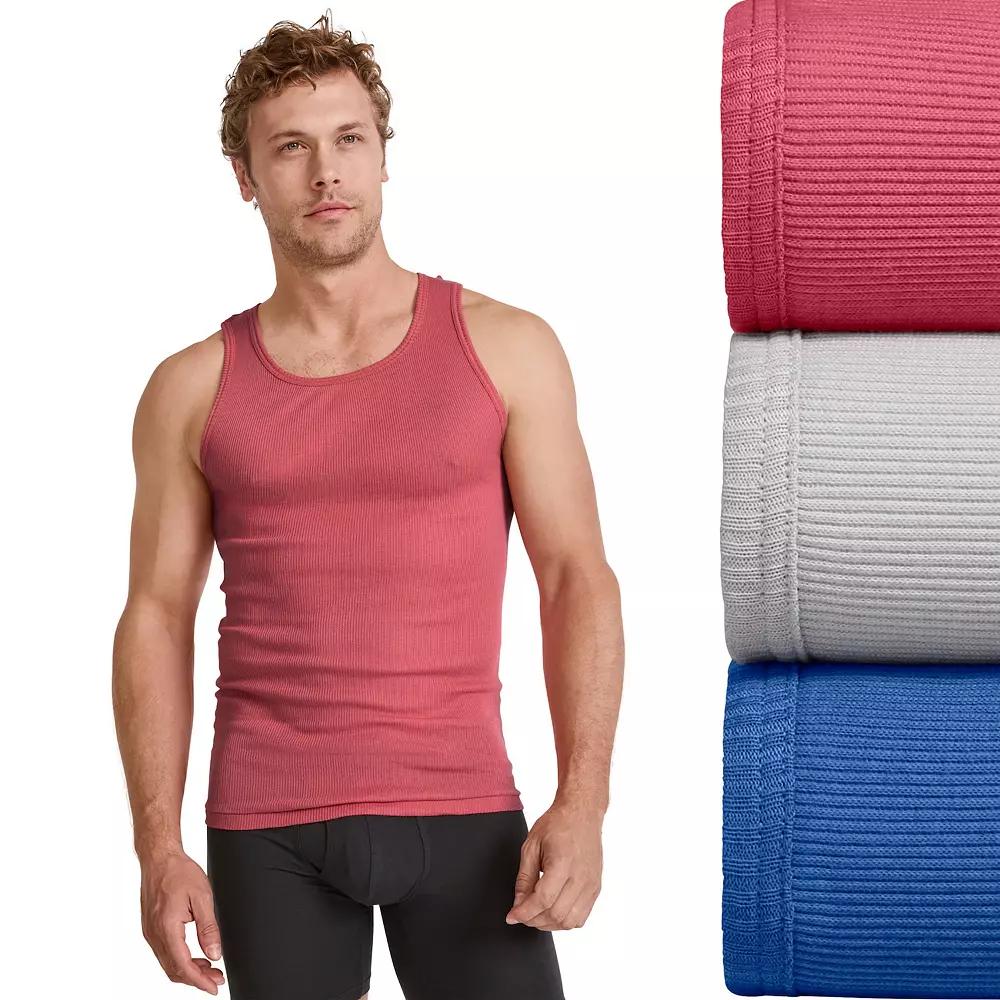 Big & Tall Jockey® 3-pack Big Man Classic Tank Top A-Shirts, Men's, Size: XXL, Grey Team Product Image