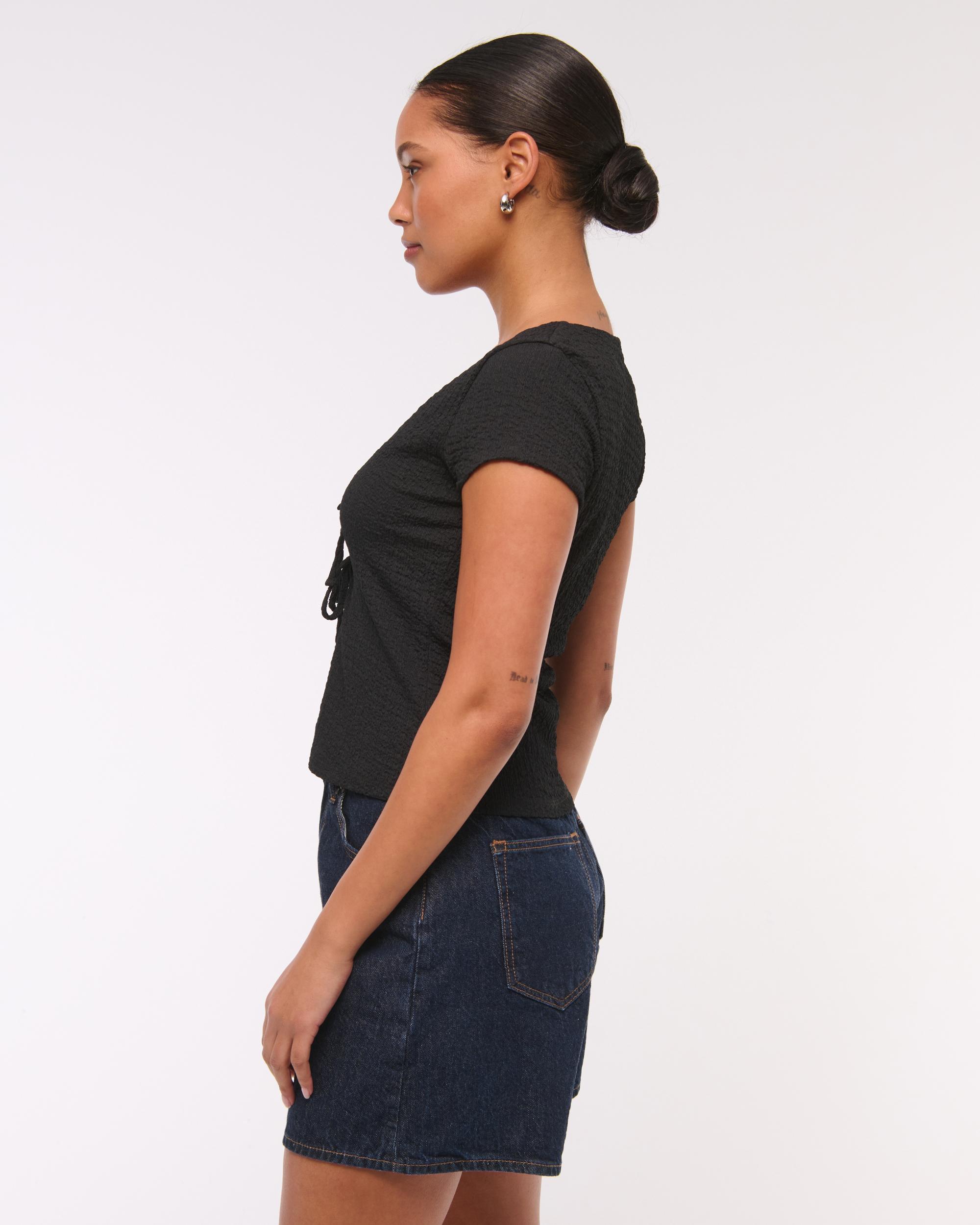 Bubble Knit Tie-Front Top Product Image