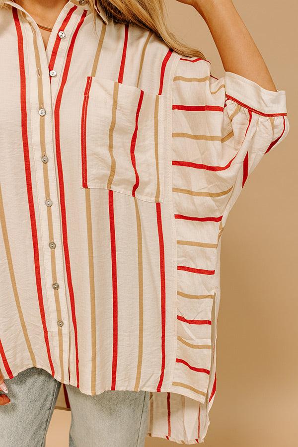 Cider Sippin' Oversized Stripe Button Up Product Image