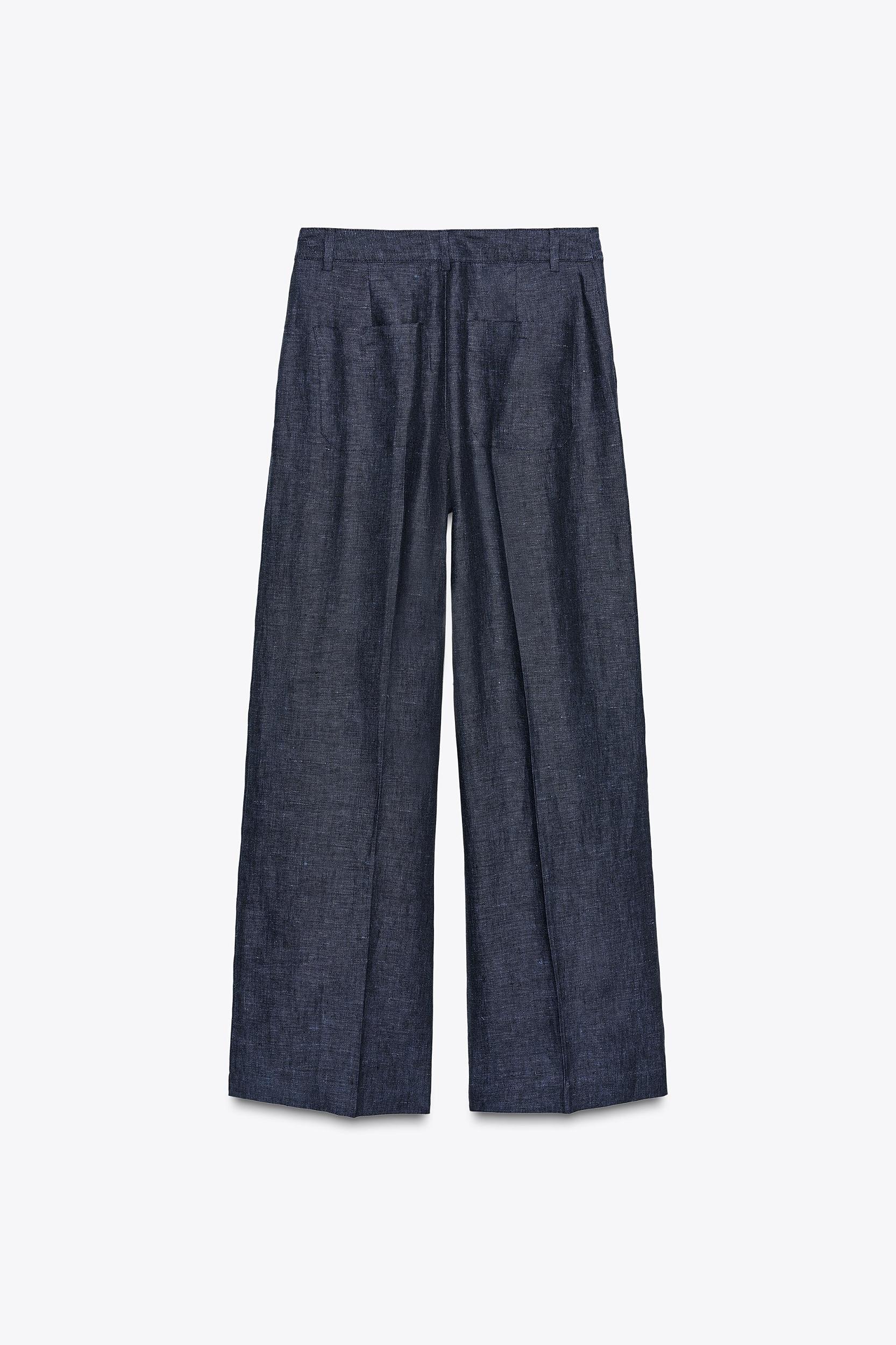 100% LINEN CROSS WAIST PANTS Product Image