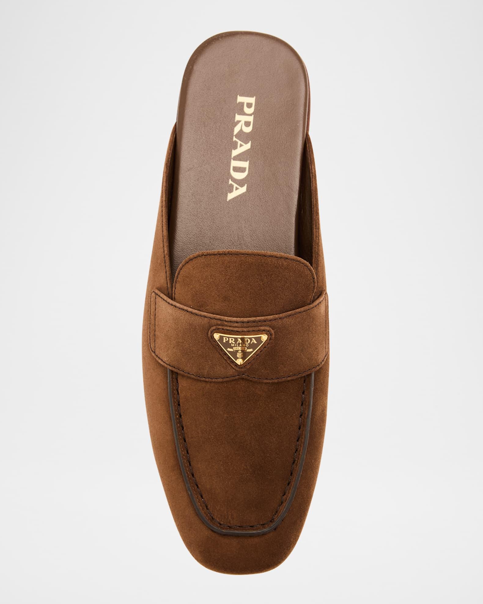 Logo Suede Loafer Mules Product Image