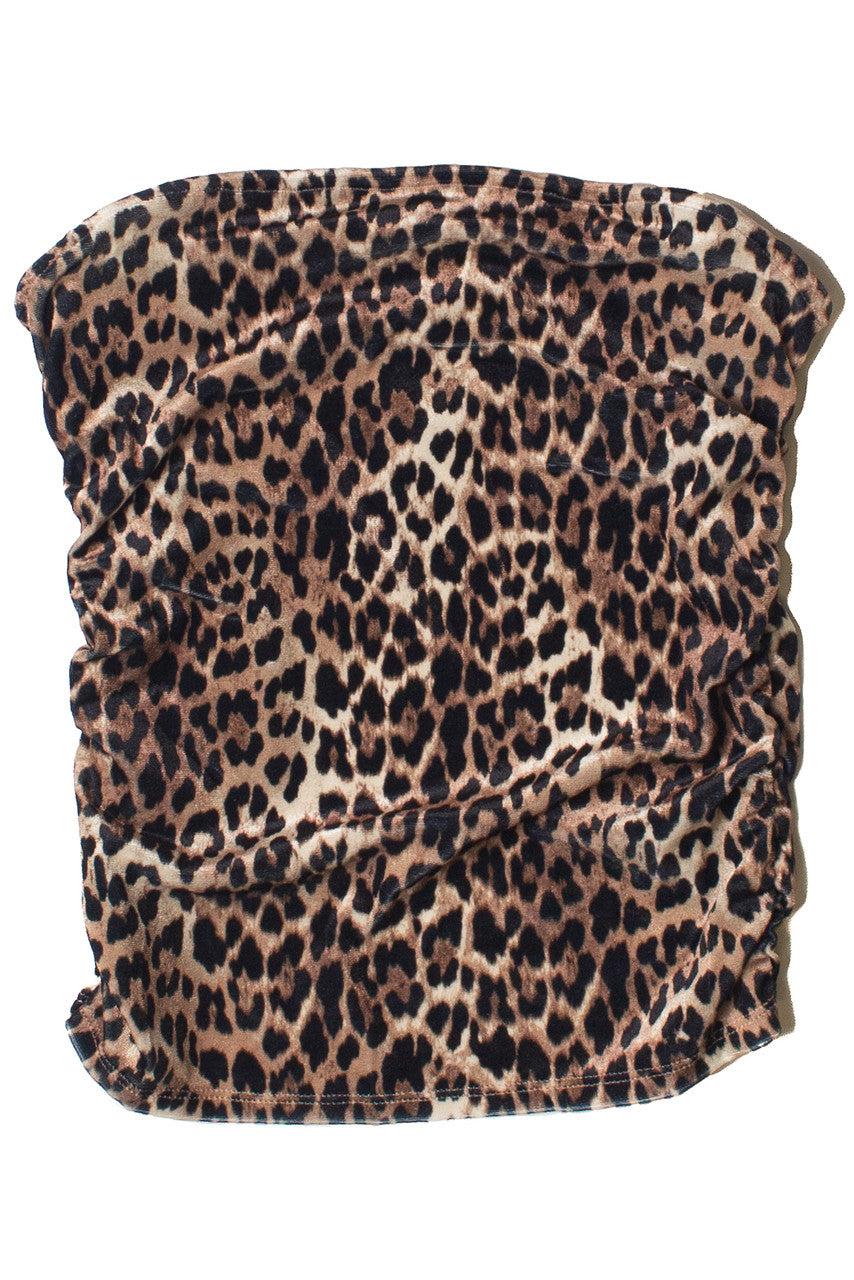 Velour Ruched Side Tube Top Product Image