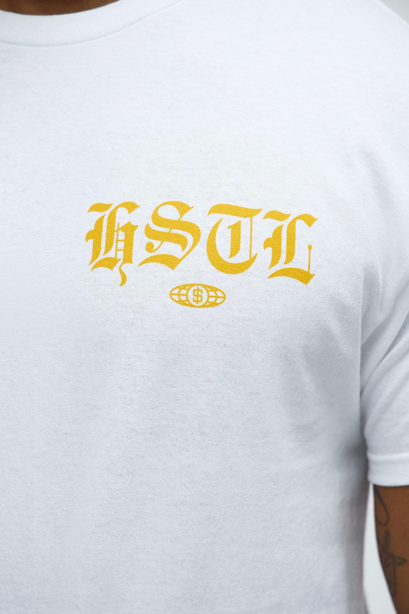 HSTL Gold Short Sleeve Crew Neck T shirt - White Product Image