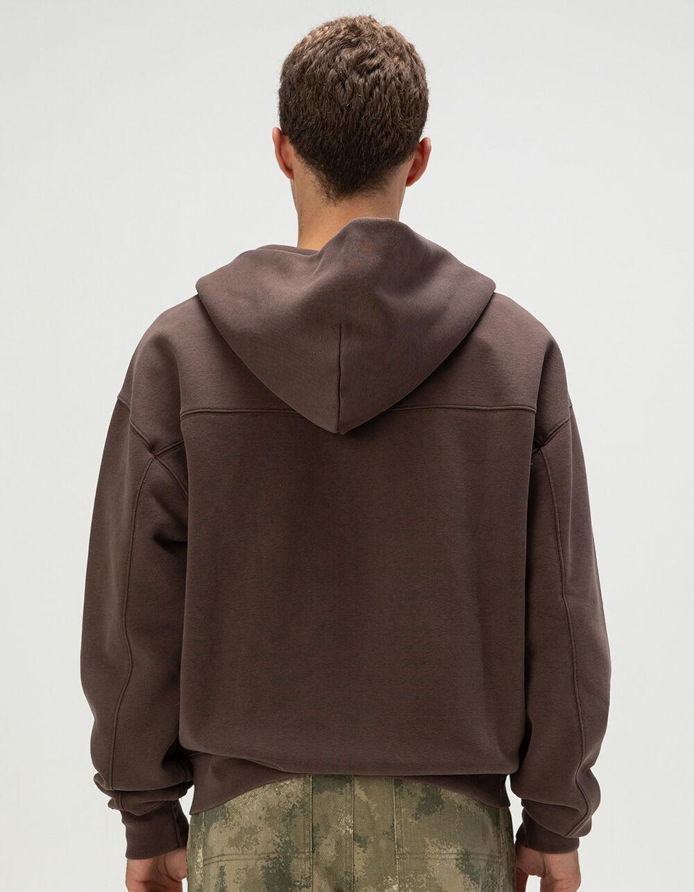 RSQ Mens Oversized Zip-Up Hoodie - DARK BROWN Product Image