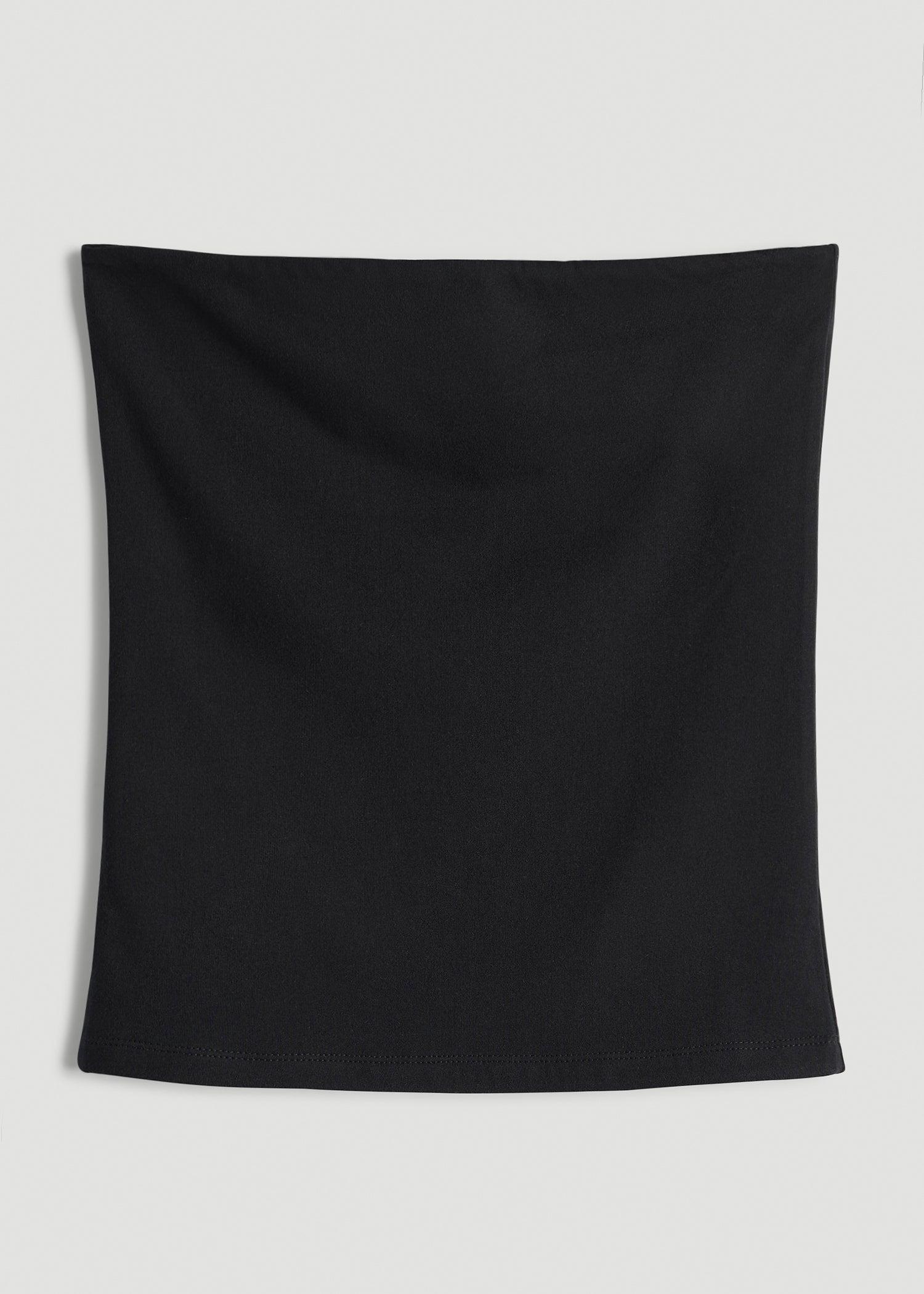 Cotton Tube Top for Tall Women in Black Female Product Image