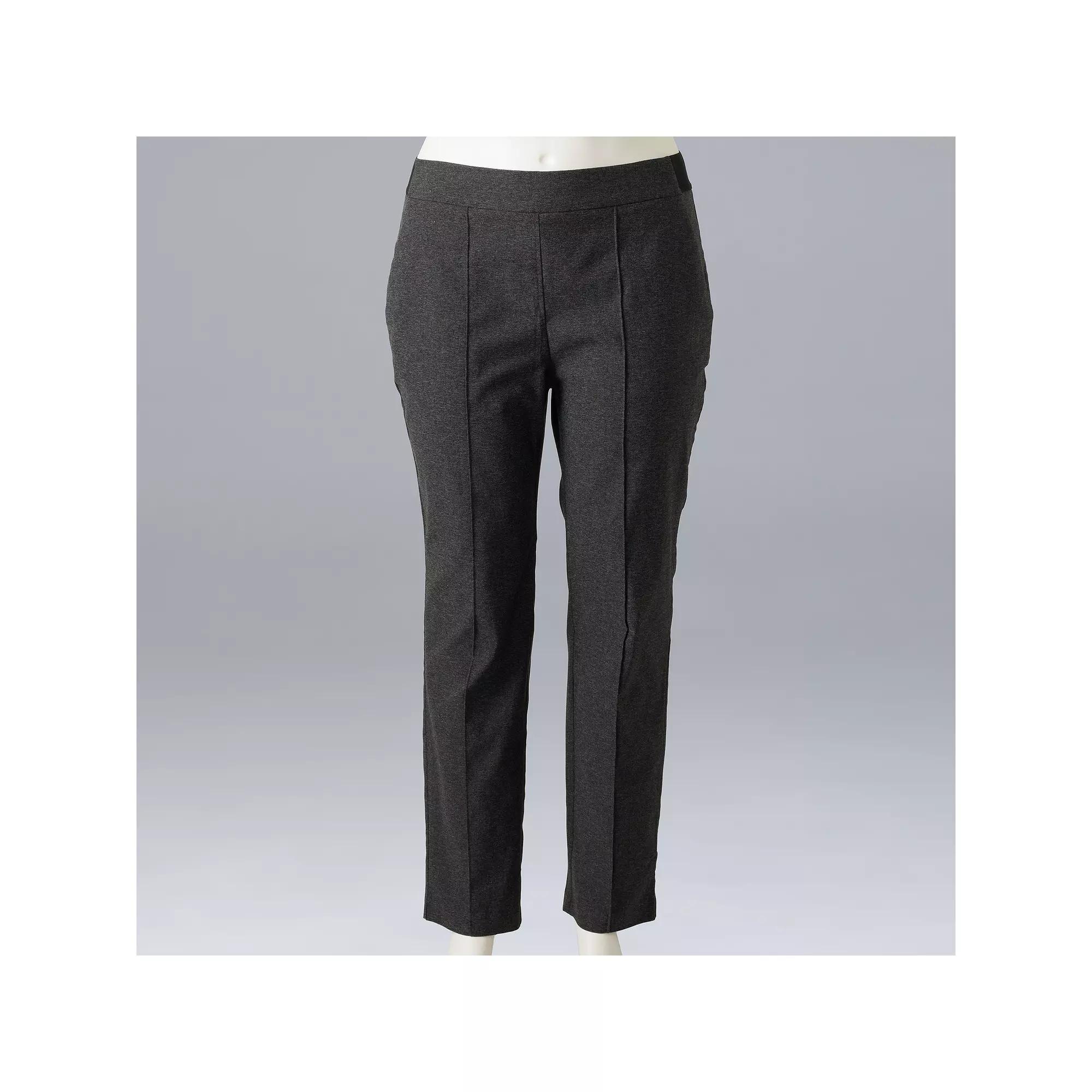 Plus Size Simply Vera Vera Wang Modern Pintuck Slim Straight Pants, Women's, Size: 4XL, Grey Texture Product Image