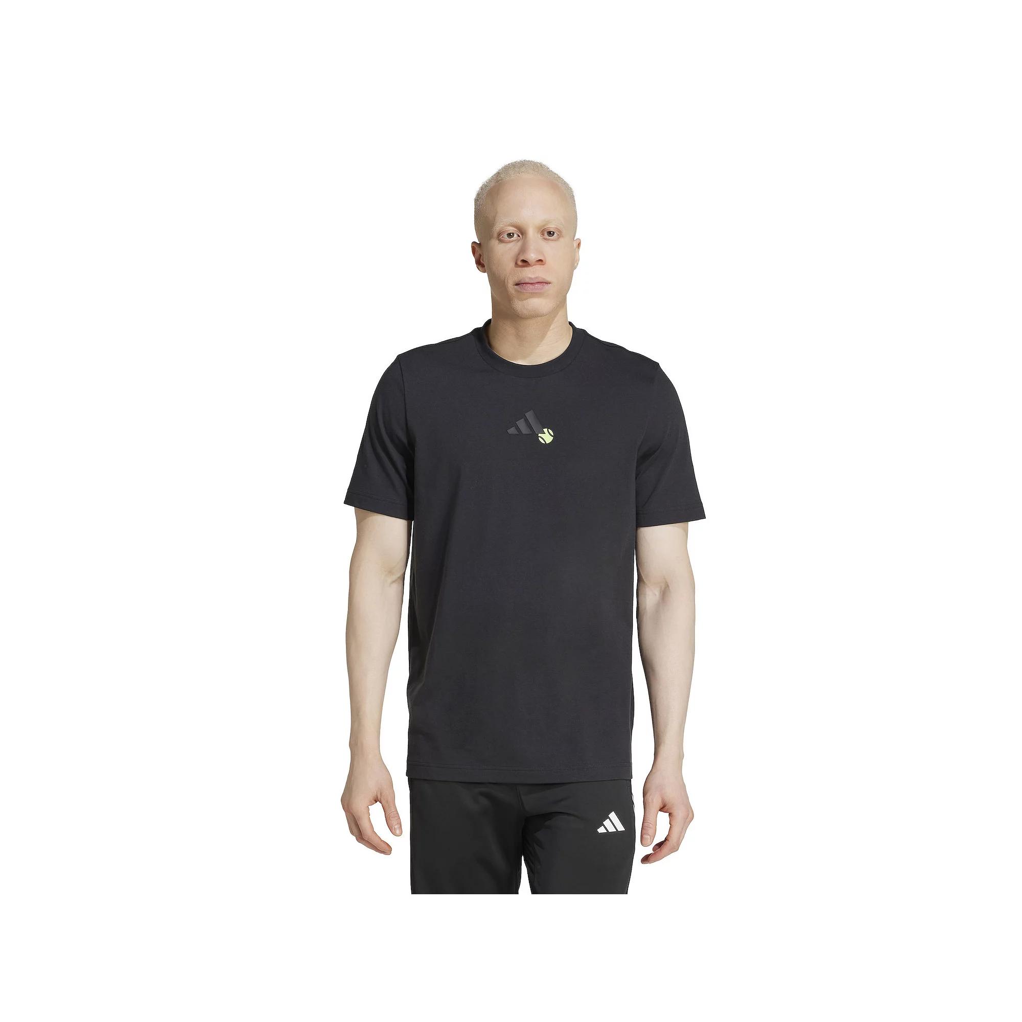 Men's adidas Tennis Jeu Sportswear T-Shirt, Size: Large, Black Product Image