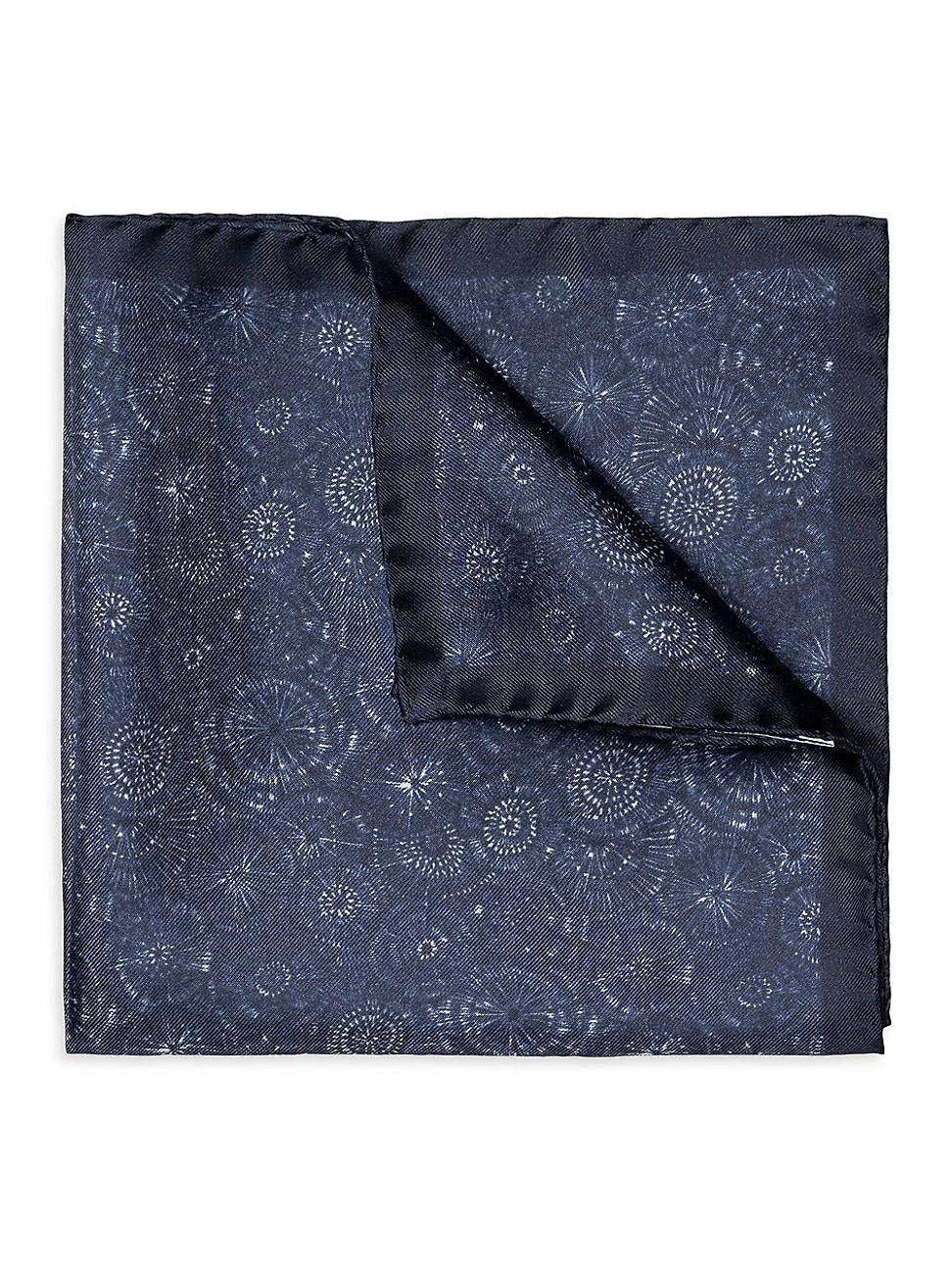 Mens Floral Geometric Silk Pocket Square Product Image