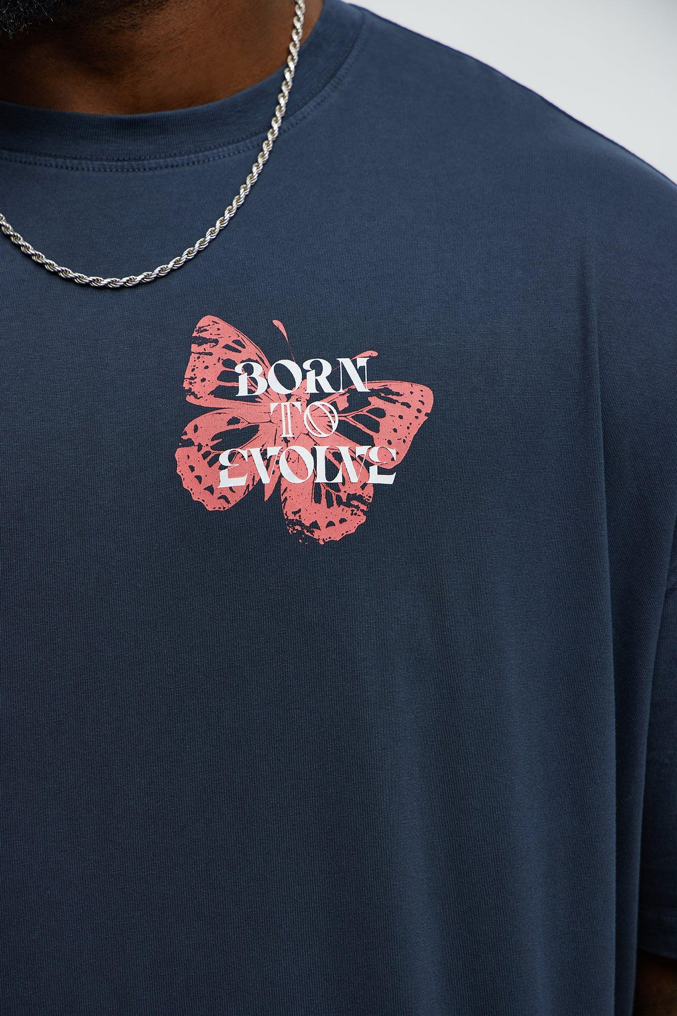 Wings Of Chaos Oversized Short Sleeve Tee - Navy Male Product Image