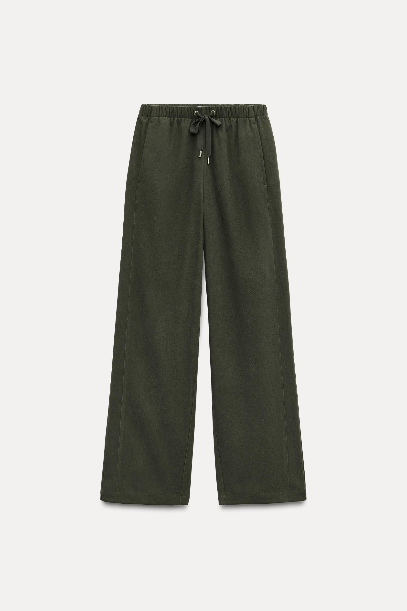 TEXTURED WIDE LEG PANTS Product Image