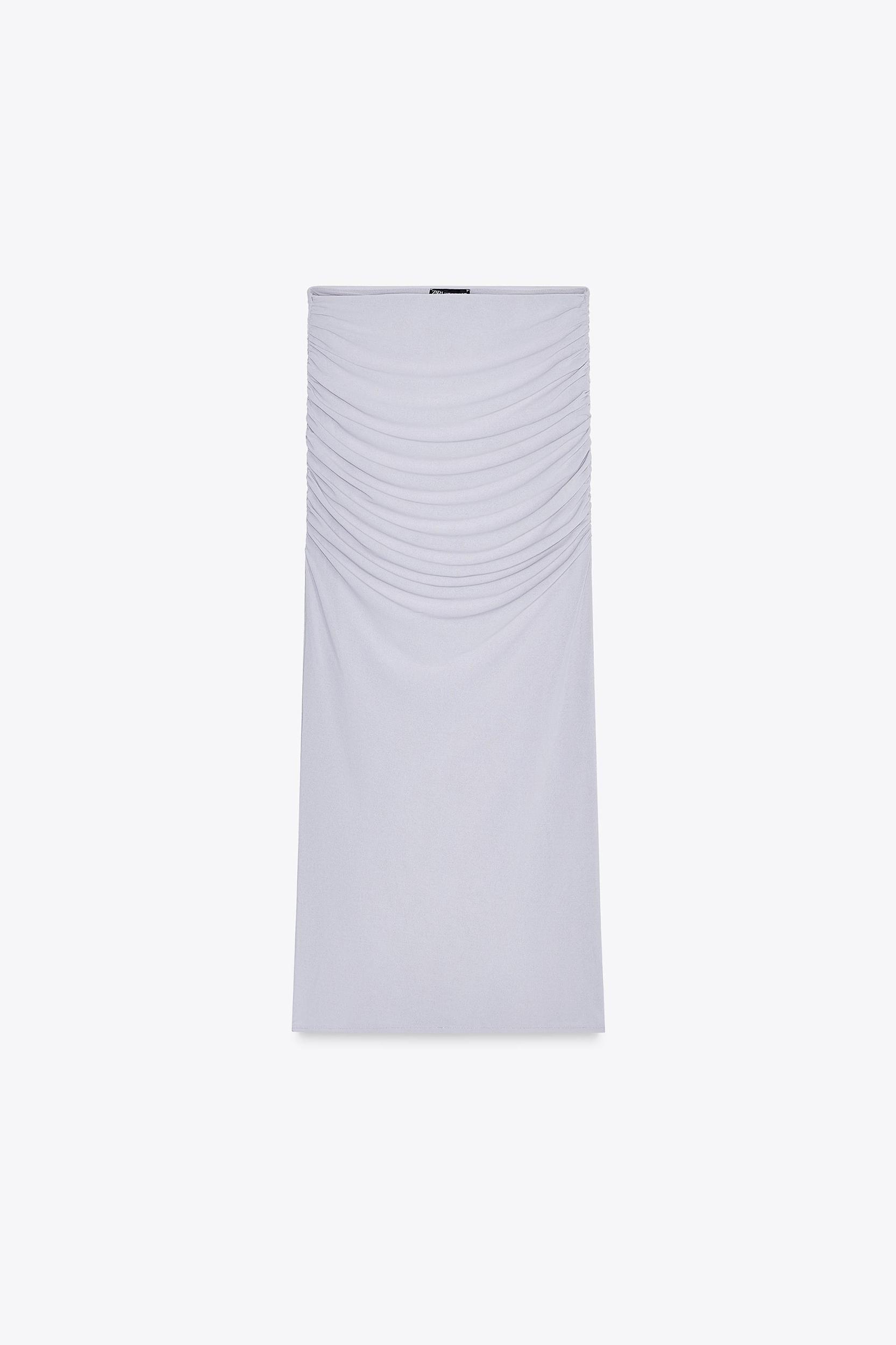 LINEN SKIRT WITH RUCHING Product Image
