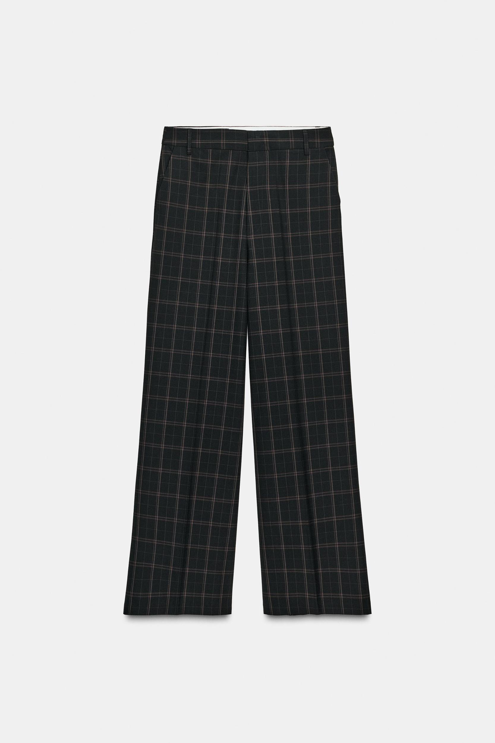 HIGH-WAISTED PLAID PANTS Product Image
