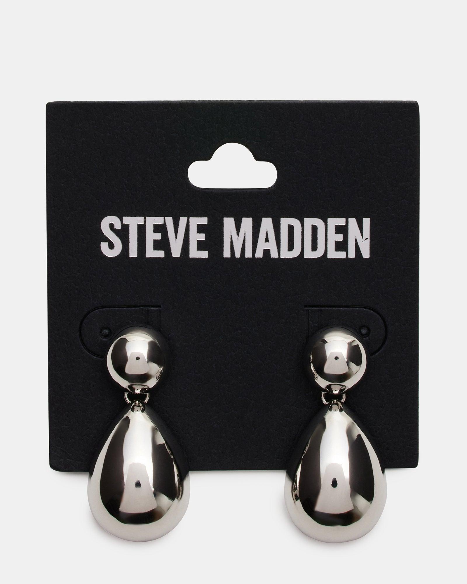 DOUBLE TEARDROP EARRINGS SILVER Female Product Image