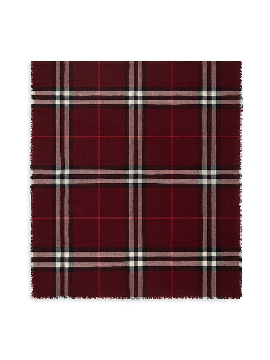 Womens Check Wool Scarf Product Image