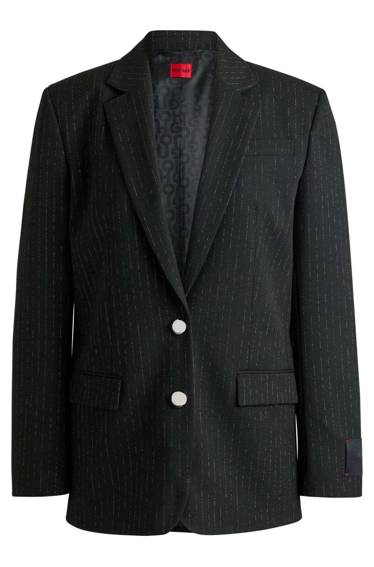Relaxed-fit jacket with all-over sparkle pinstripe Product Image