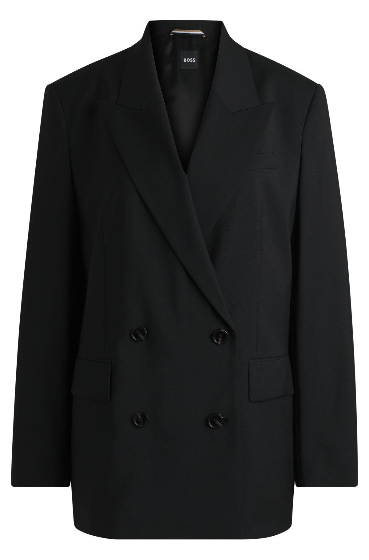 Oversize-fit double-breasted blazer in virgin wool Product Image