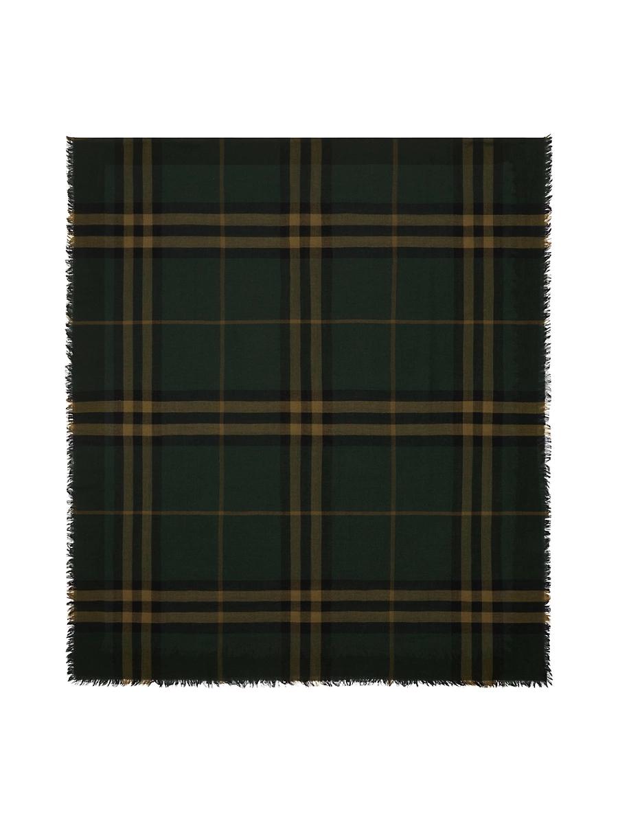 Womens Giant Check Wool Scarf Product Image