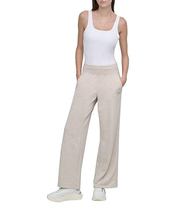 DKNY by Donna Karan Metallic Bubble Logo Wide Leg Pull-On Pants Product Image