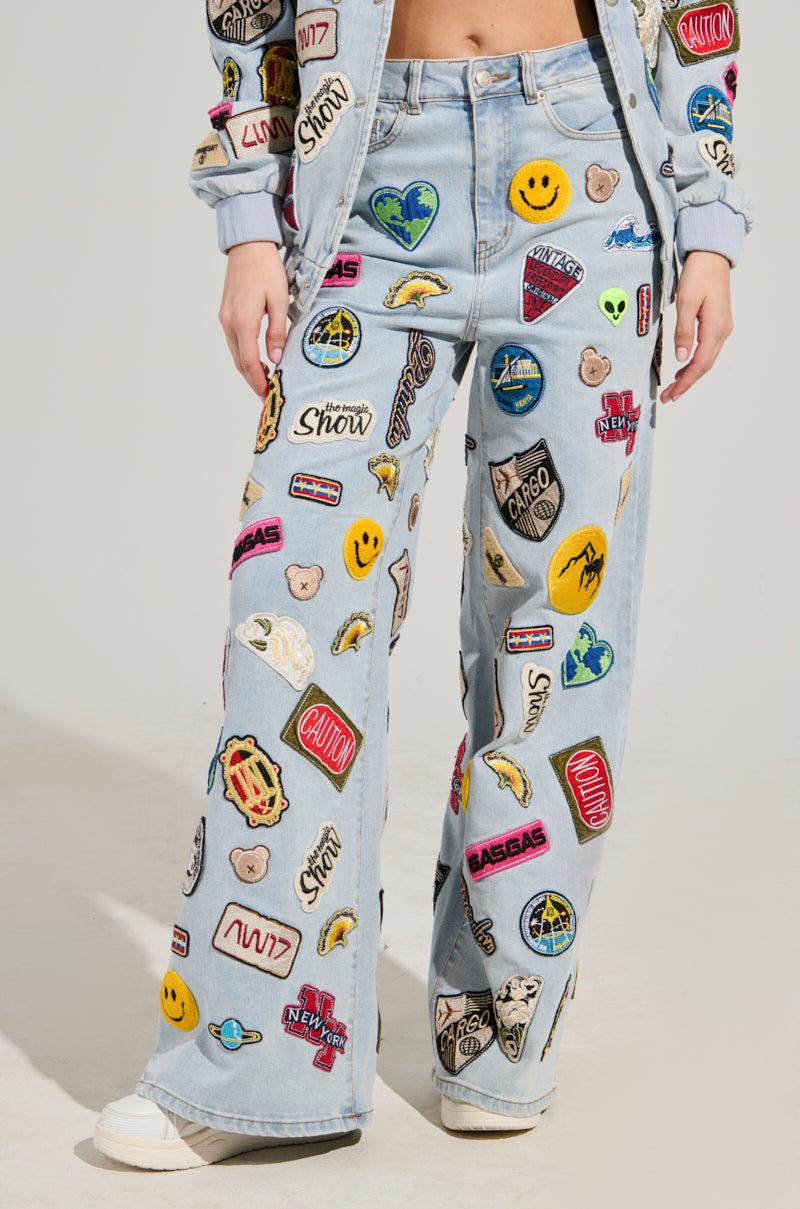 AUSTIN WIDE LEG PATCH DENIM Product Image
