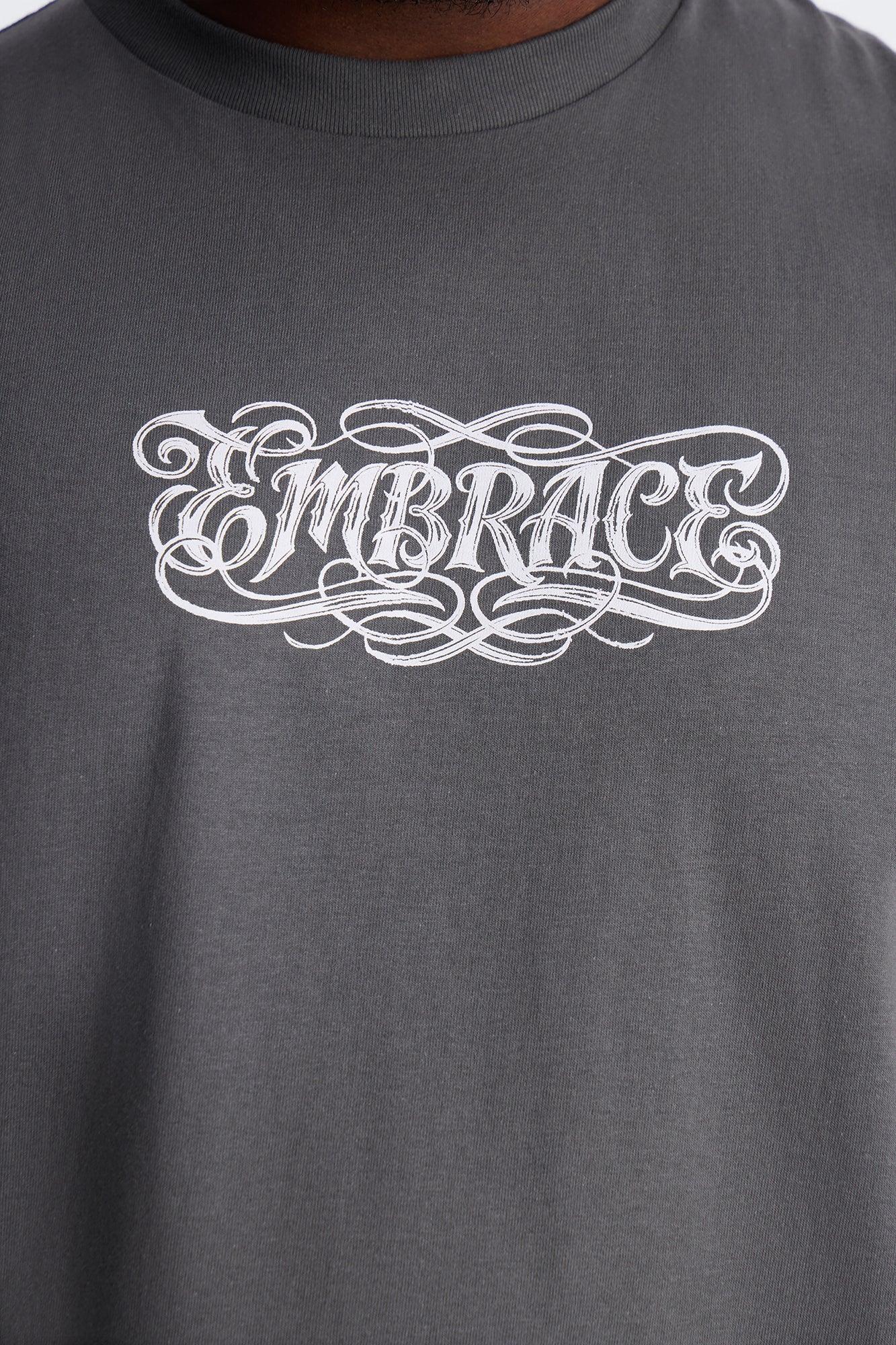 Holy Embrace Muscle Tee - Charcoal Male Product Image