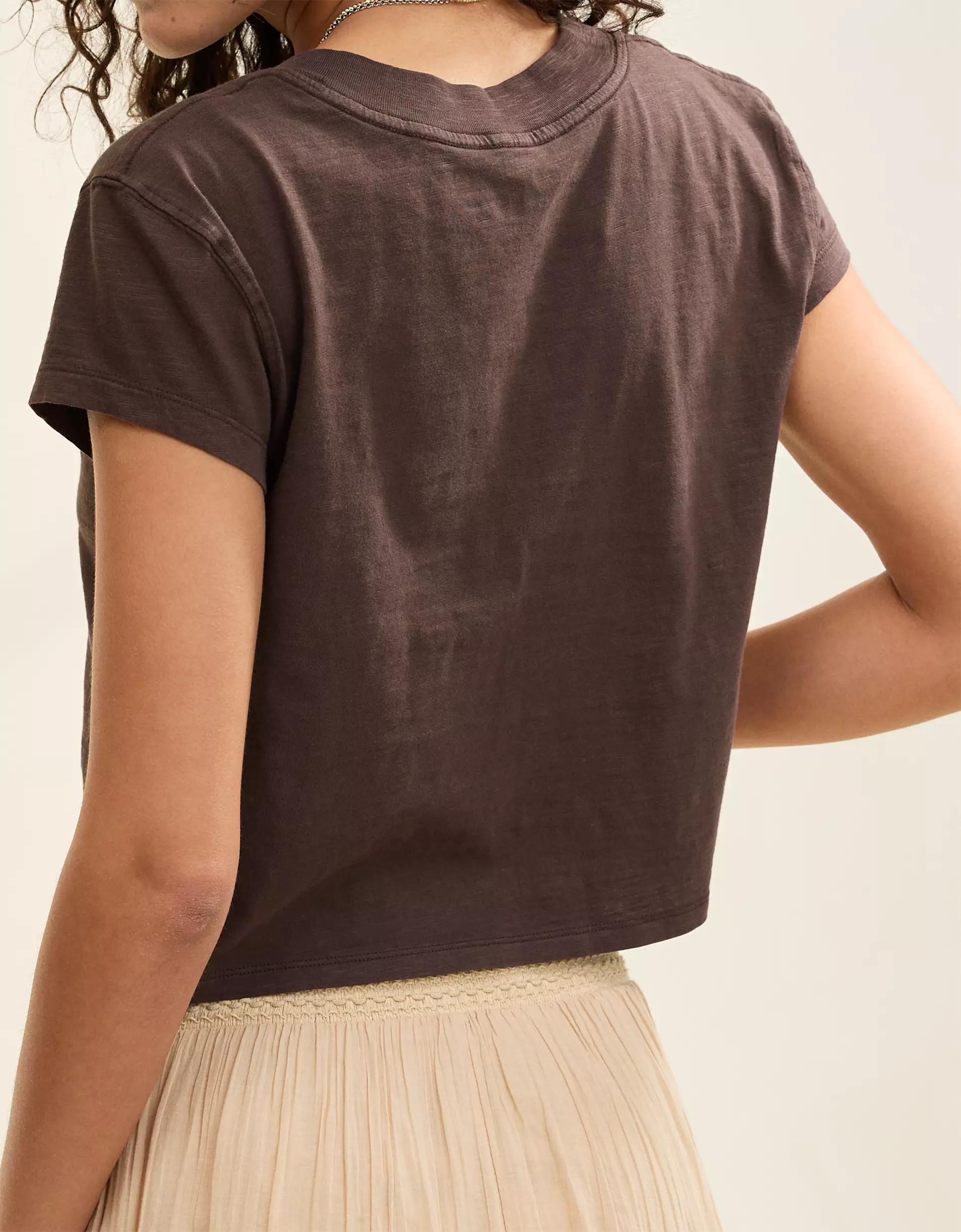 Aerie Cropped Extreme V-Neck T-Shirt Product Image