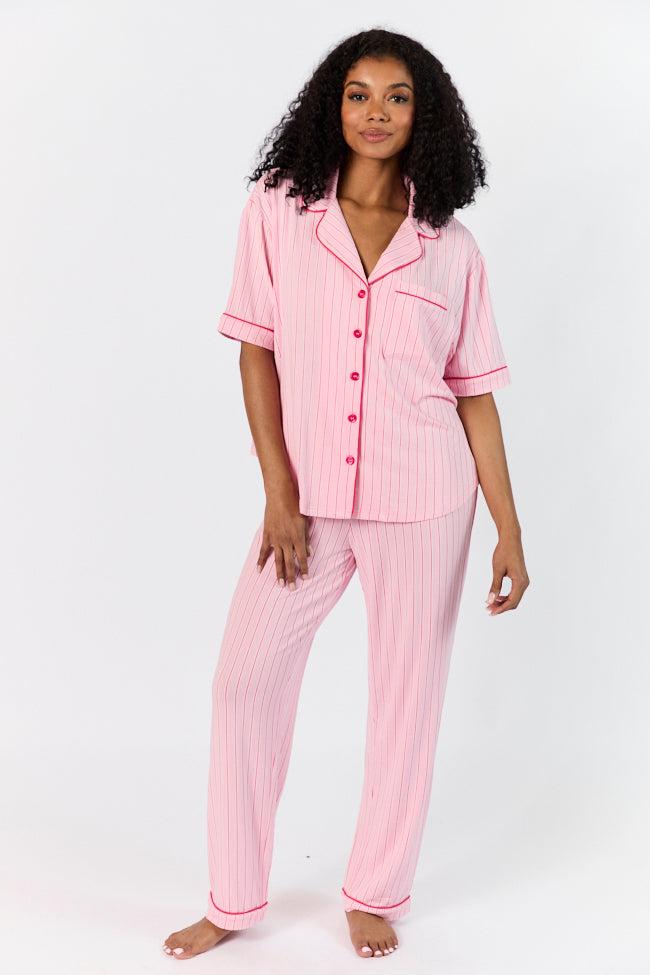 Good To Get Away Pink and Red Stripe Top FINAL SALE Product Image