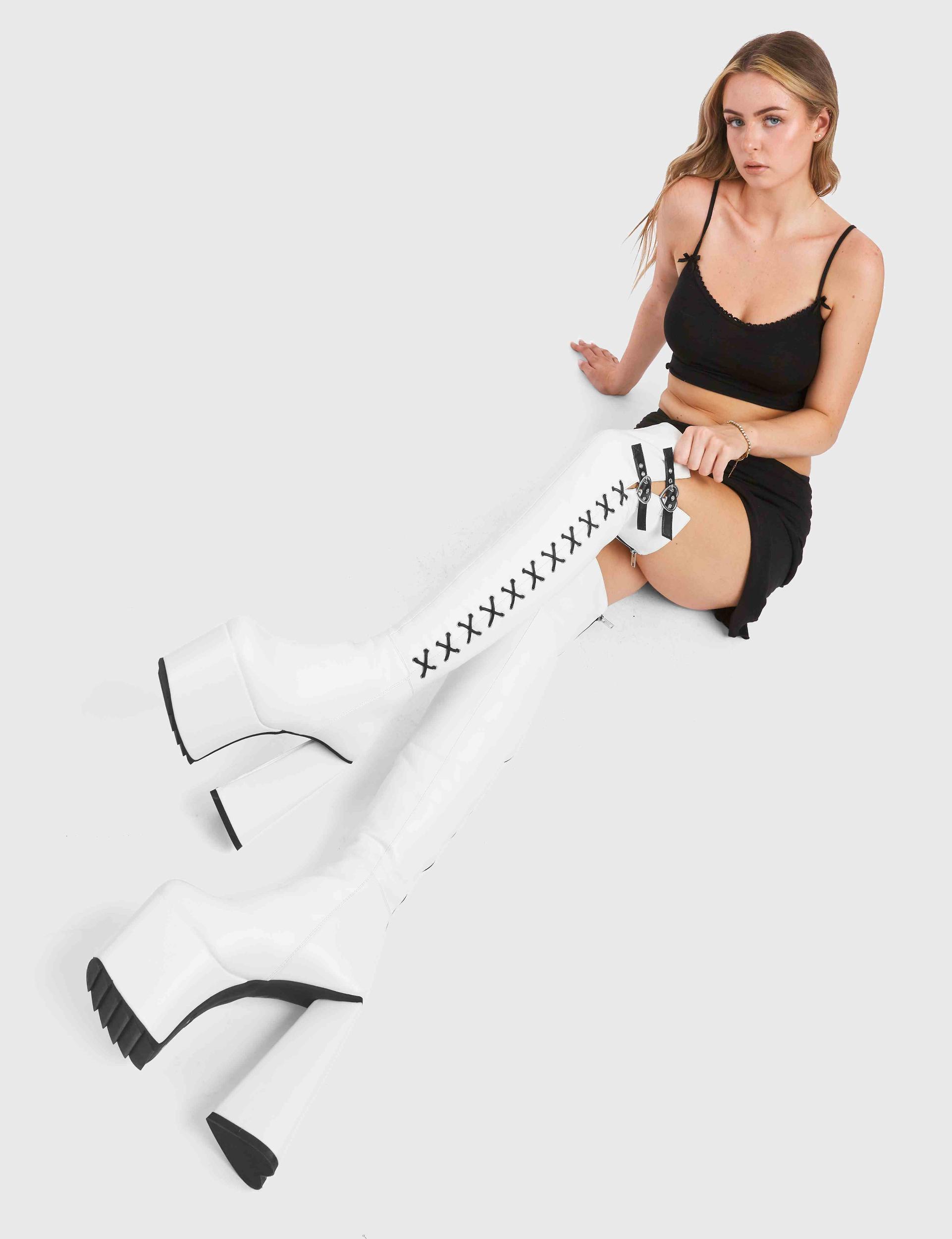 Small Victories Platform Thigh High Boots Product Image