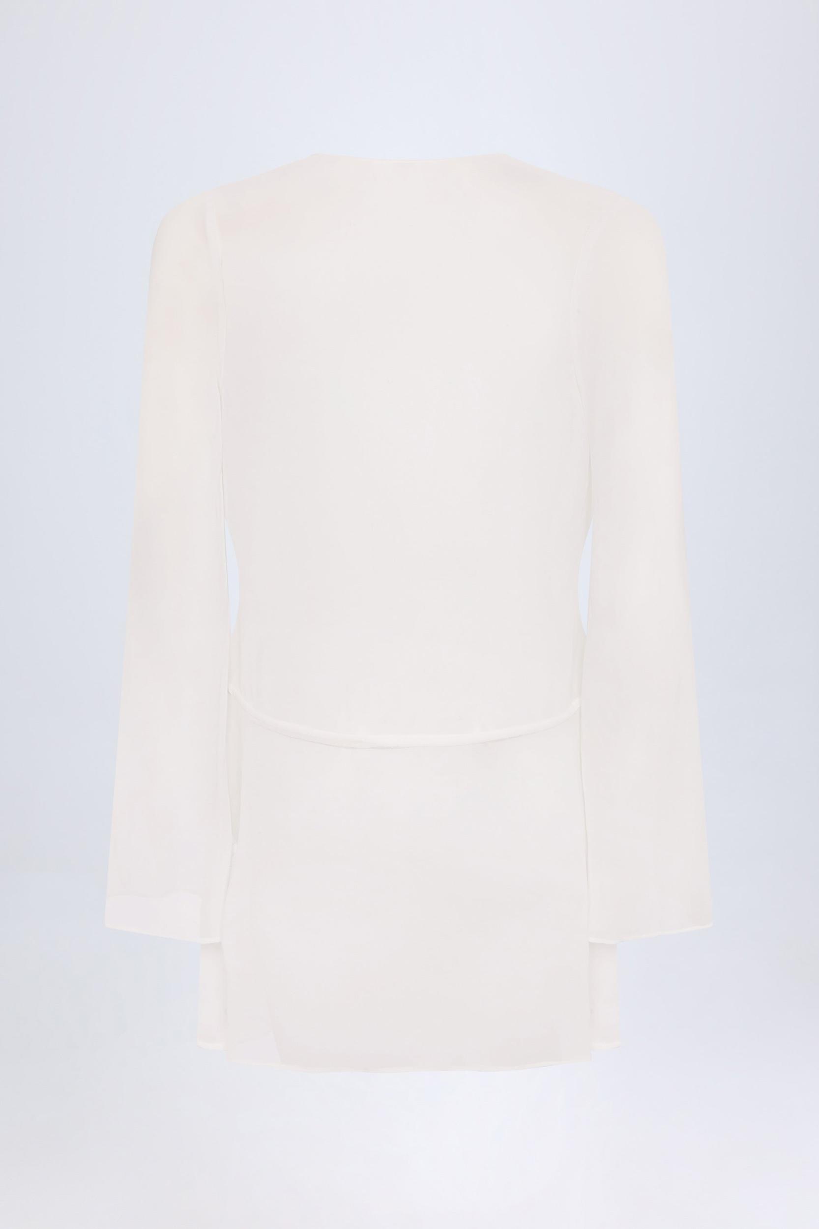 Cowl-Neck Mini Dress in White Product Image