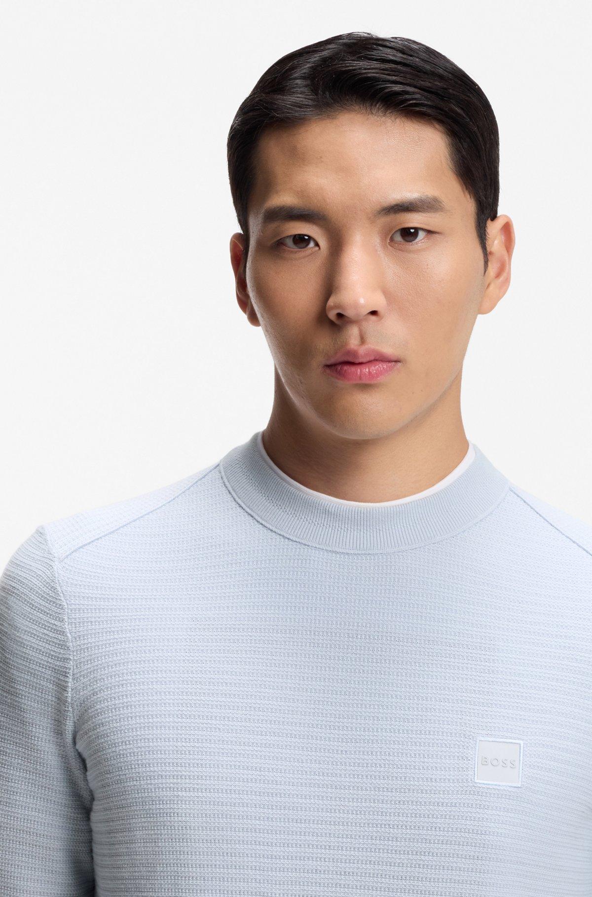 Cotton-cashmere sweater with logo patch Product Image