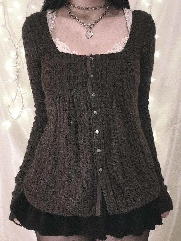 Vintage Button Knitted Cardigan Product Image