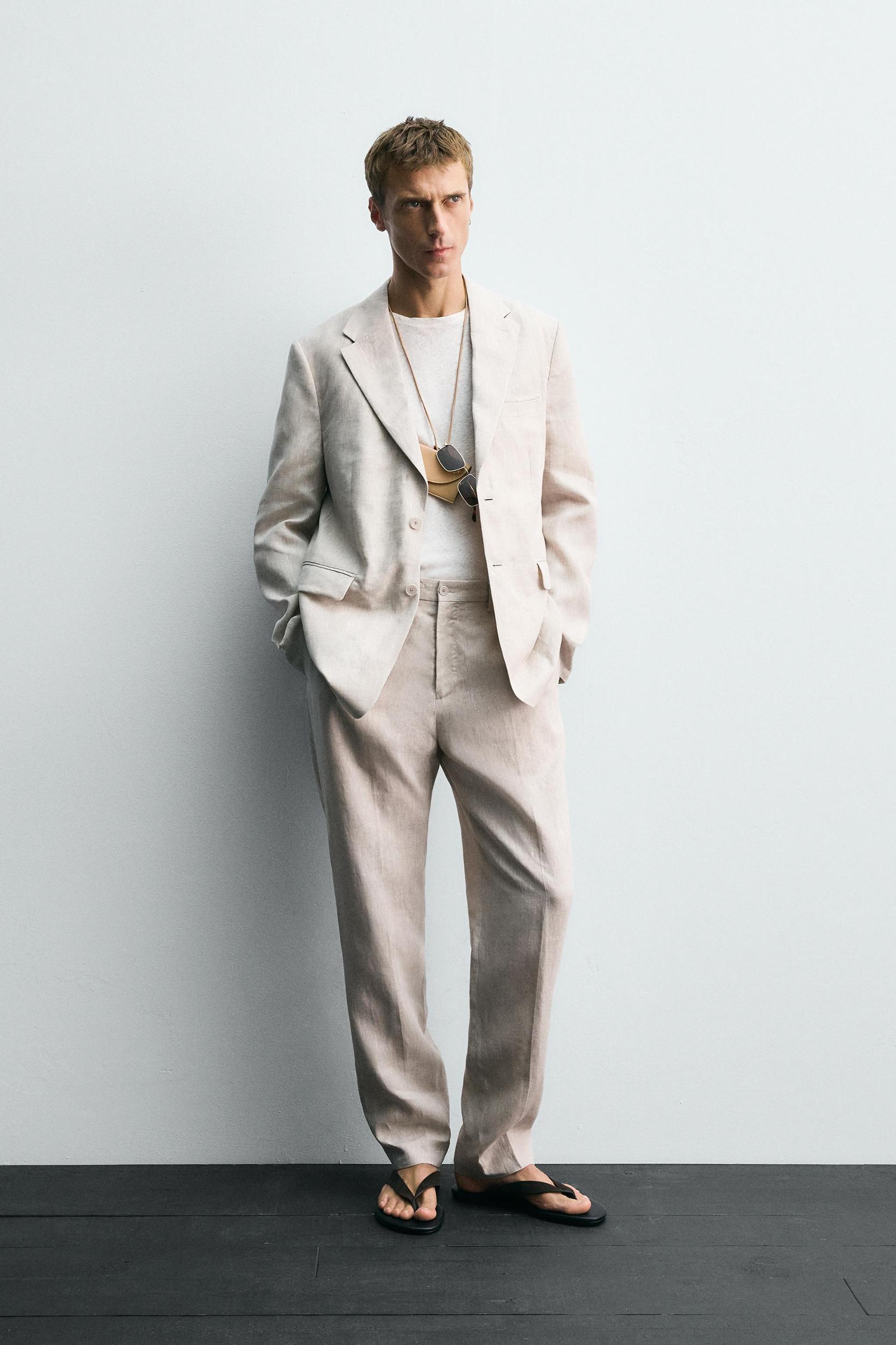 SUIT PANTS IN 100% LINEN Product Image