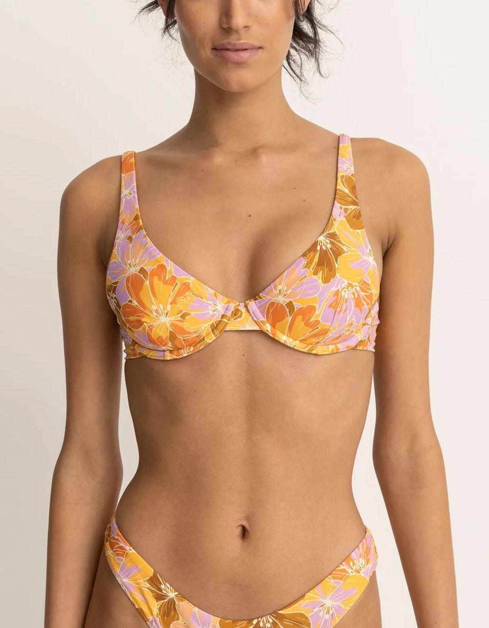RHYTHM Mahana Floral Underwire Bikini Top - YELLOW COMBO Product Image