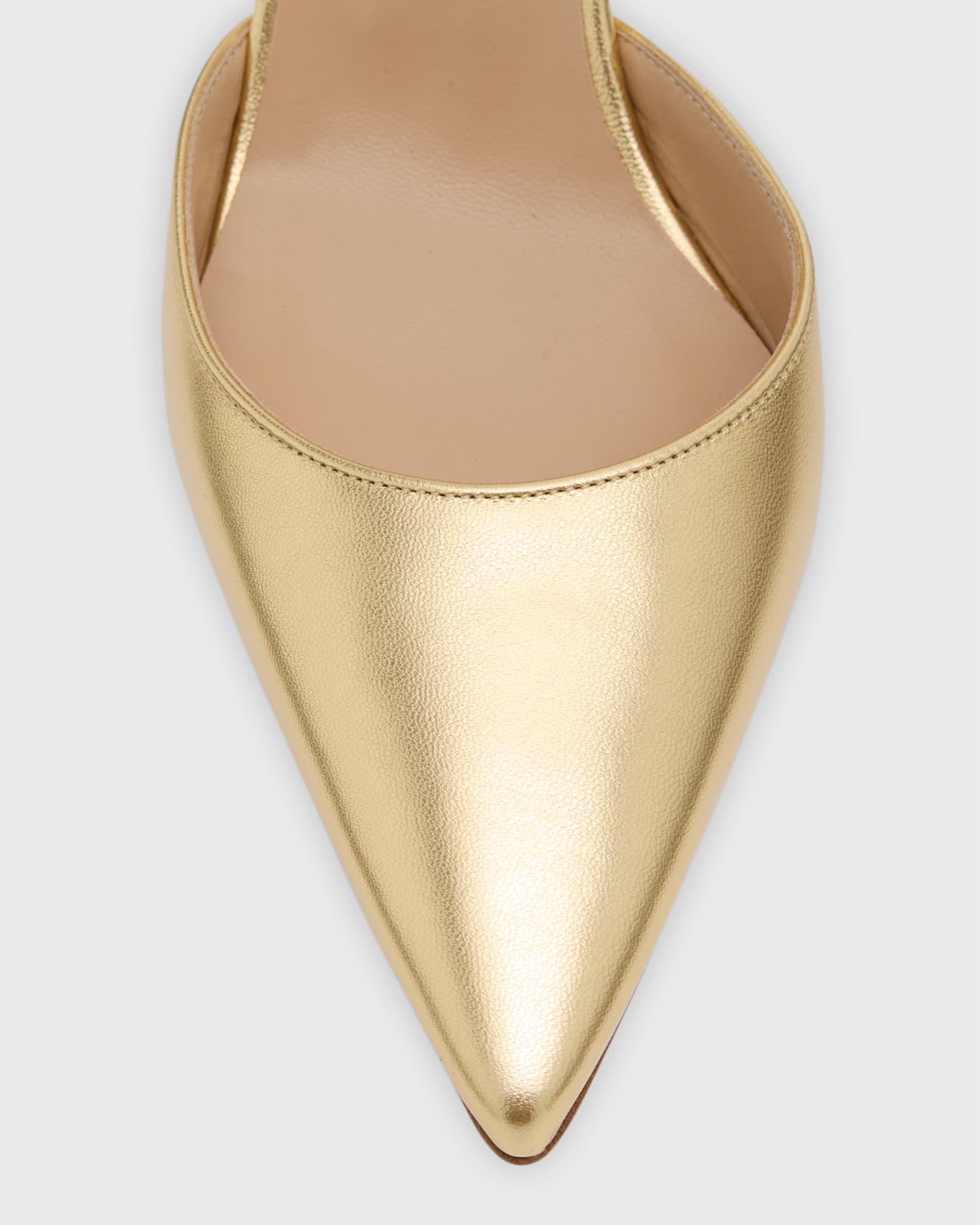 Carolyne Metallic Leather Mid-Heel Slingback Pumps Product Image