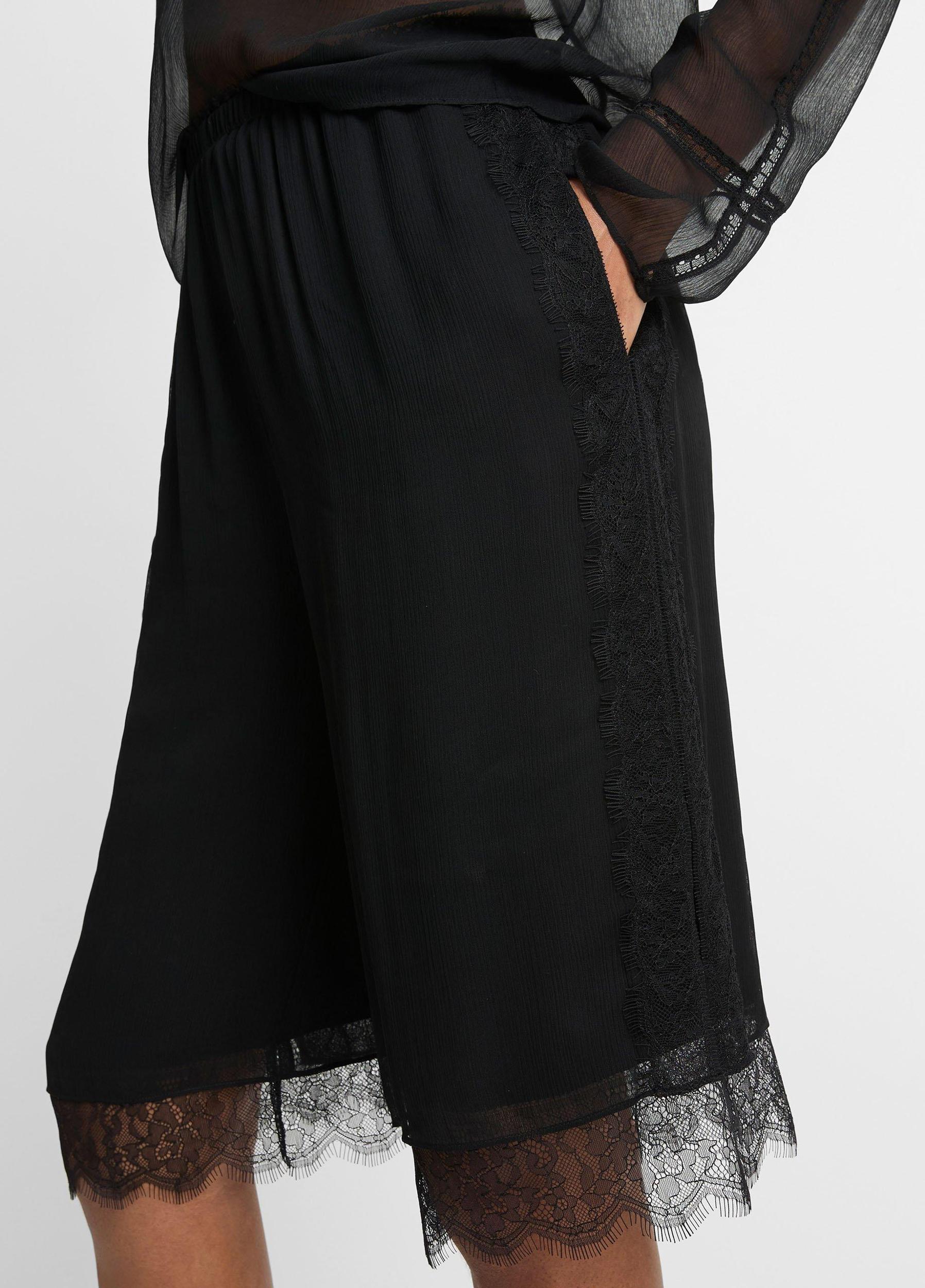 Lace-Trim Chiffon Short Product Image