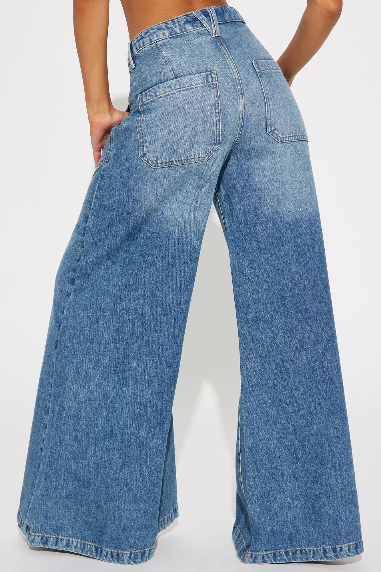 Now Playing Palazzo Jeans - Medium Wash Product Image