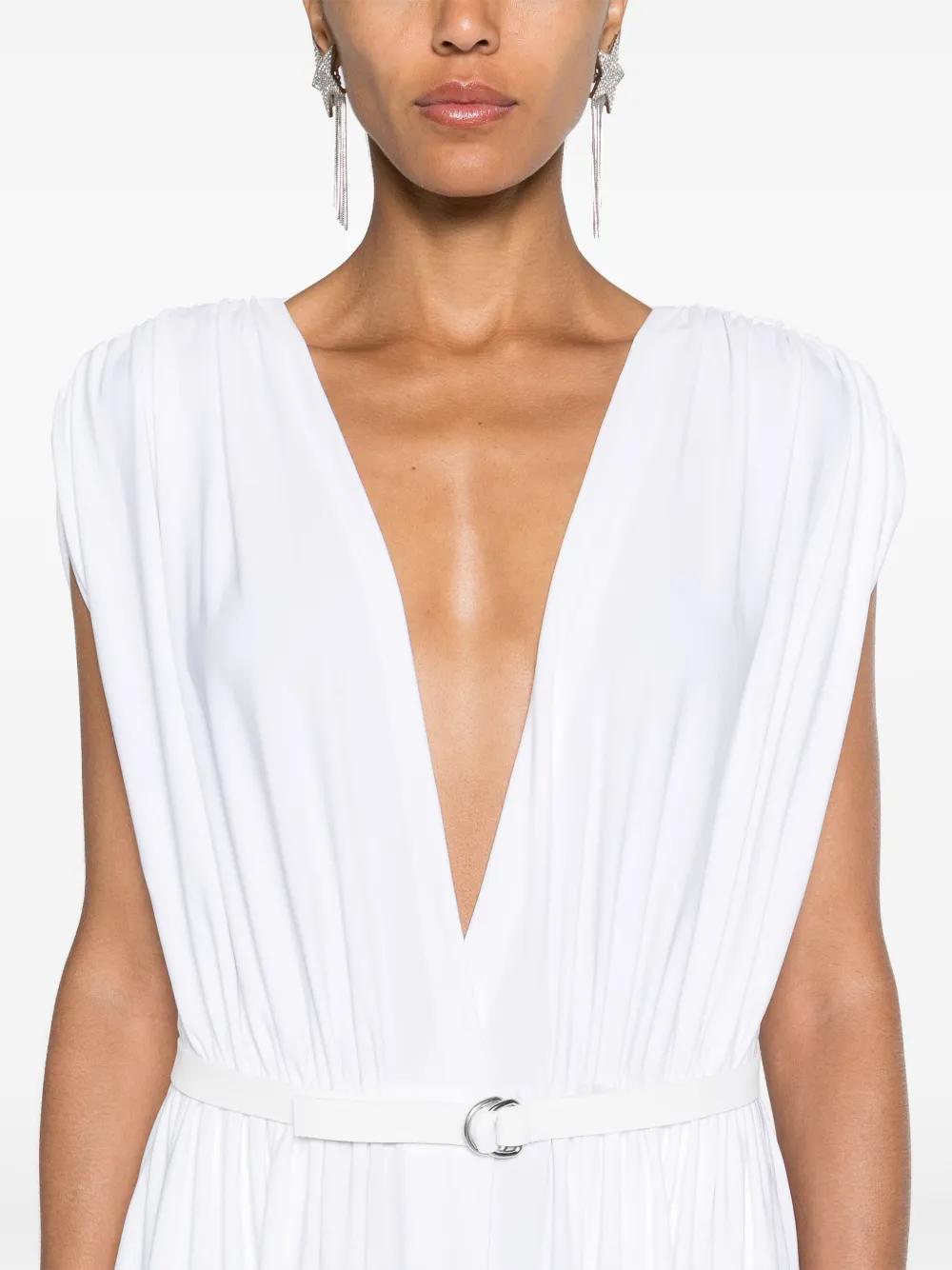 belted gathered maxi dress Product Image