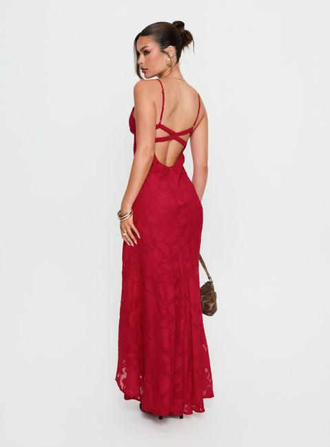 Cyrene Maxi Dress Red Product Image