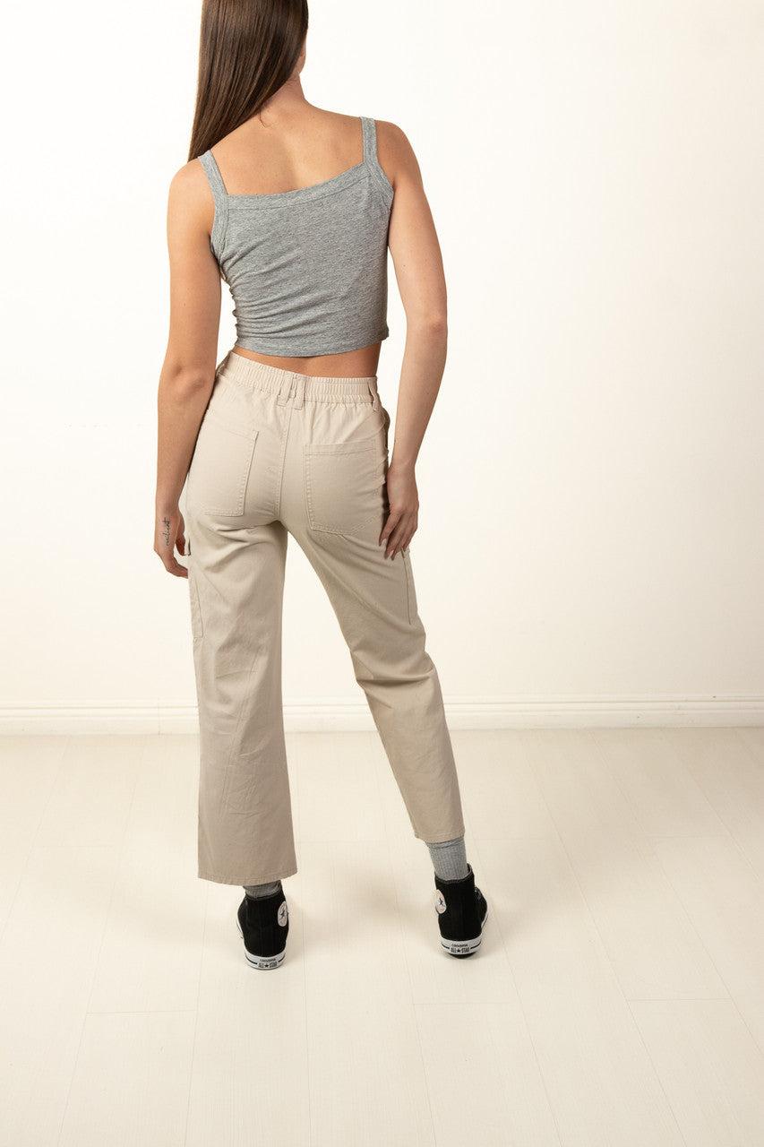 Khaki Cargo Twill Pants Product Image