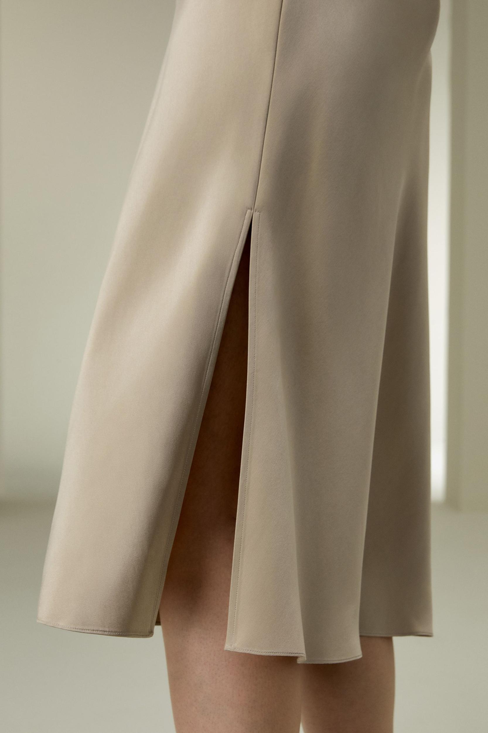 Bias-cut Silk Midi Skirt Product Image