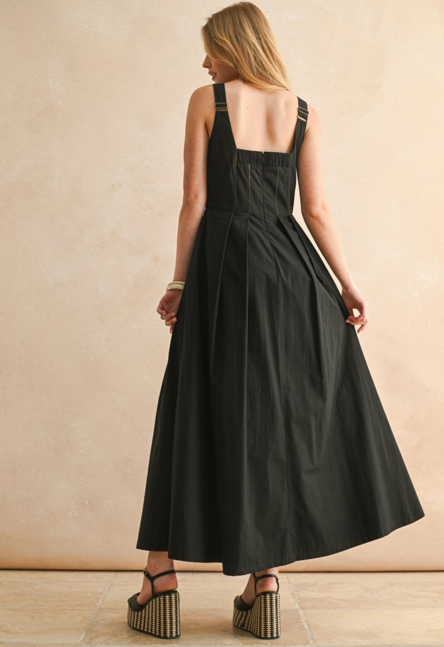 Scarlett Stitch Front Pleated Detail Dress Product Image