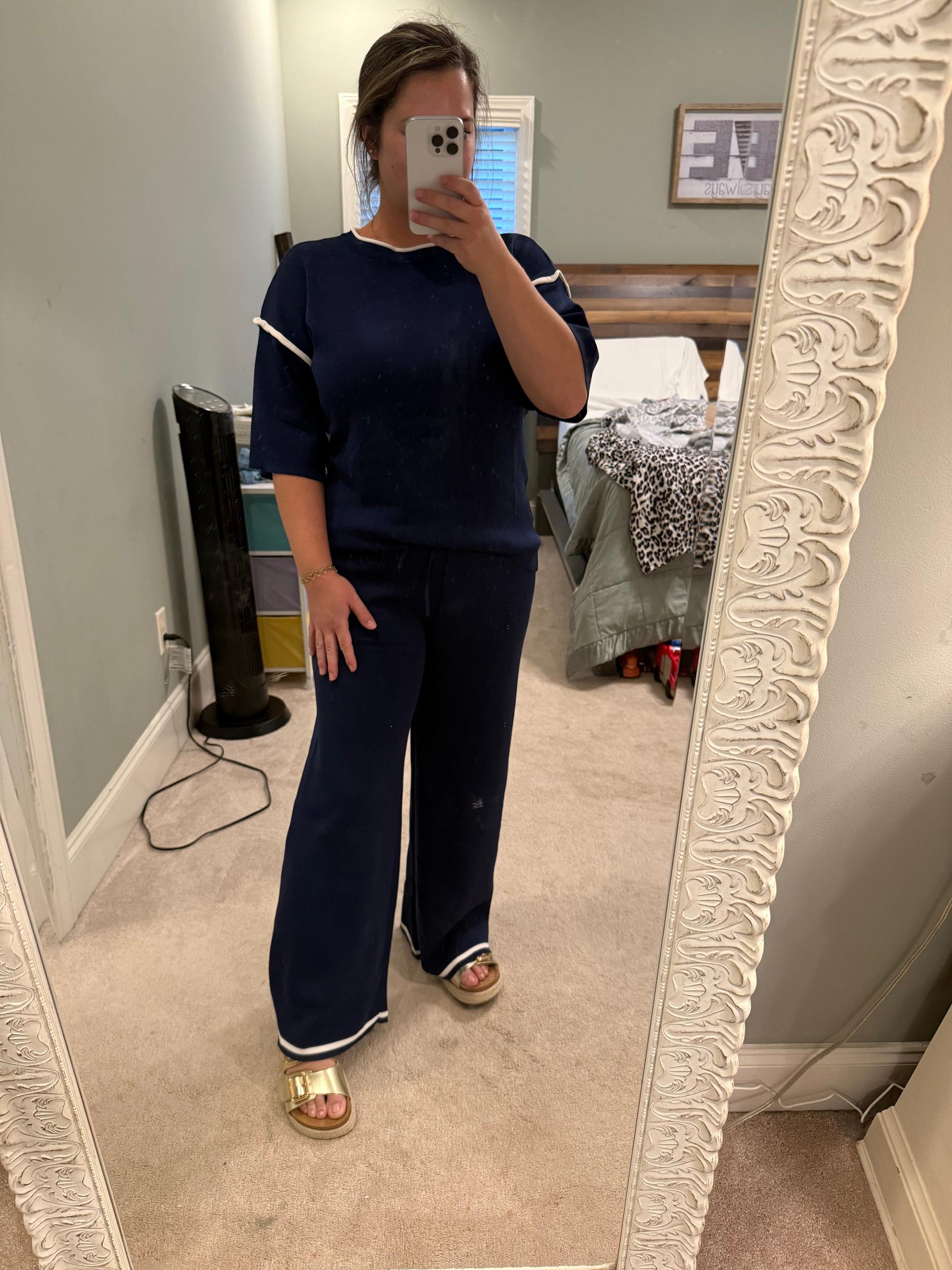 Preorder Navy Sweater Lounge Set Product Image