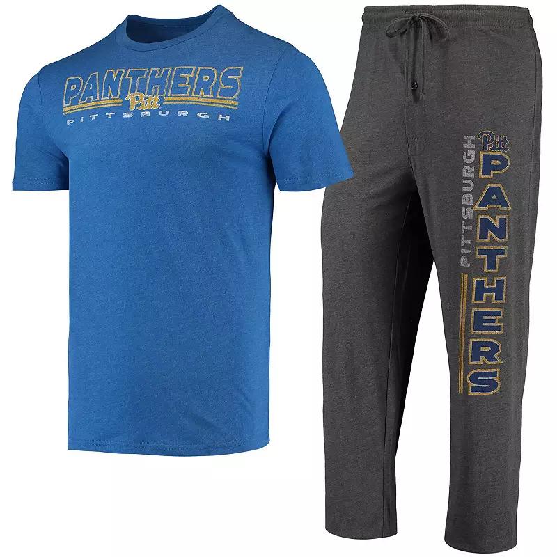 Men's Concepts Sport Heathered Charcoal/Royal Delaware Fightin' Blue Hens Meter T-Shirt & Pants Sleep Set,  Product Image