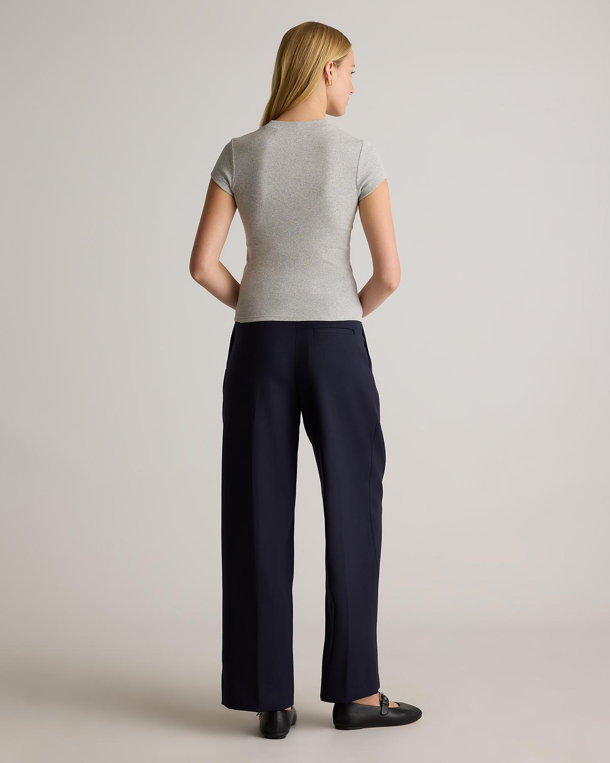 Quince | Women's Micro-Rib Crewneck T-Shirt Organic Cotton Product Image