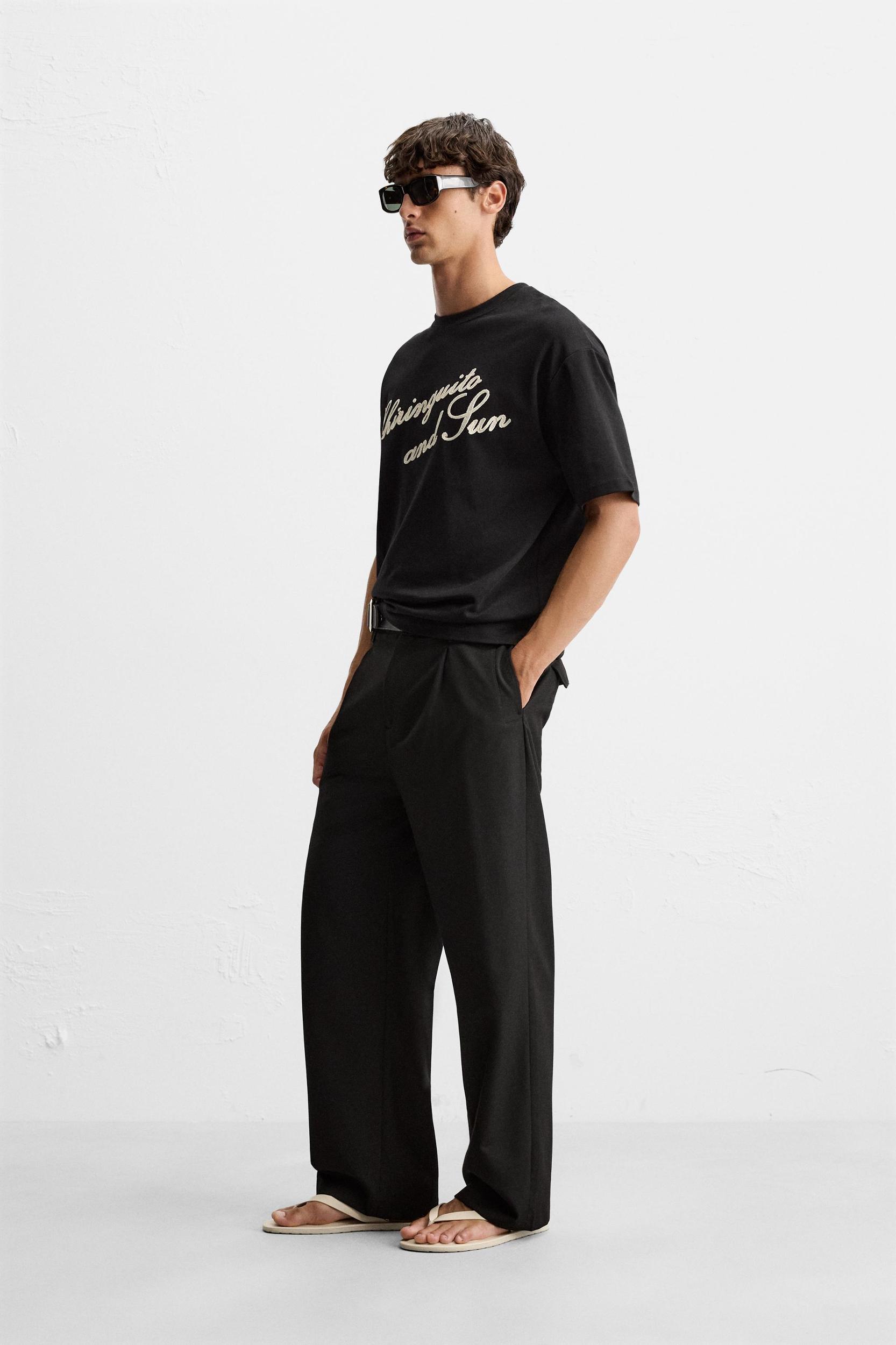 EMBROIDERED TEXT T-SHIRT Product Image